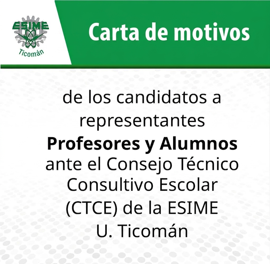 Carta de motivos de los candidatos a representantes  ante el CTCE 2026-2027