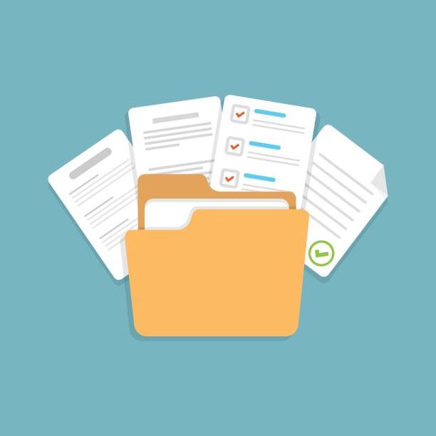 Dibujo de folder con diferentes documentos